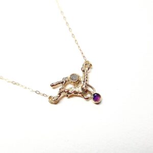 Chloe Romanos OCG: 'Unearthed' Necklace by Chloe Romanos, gold, diamond, amethyst