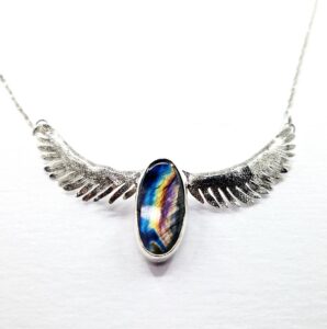Chloe Romanos OCG: 'Fly with me' Necklace by Chloe Romanos, silver, labradorite