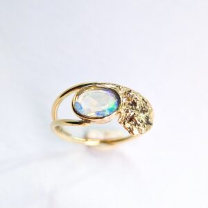 Chloe Romanos OCG: 'Unearthed' Ring by Chloe Romanos, gold, opal