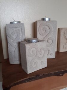 Sharon Rich WOA: Celtic Candle holders.