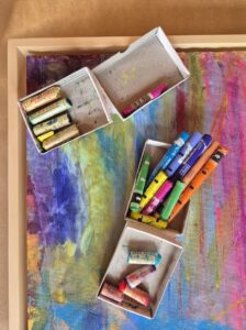 Victoria Kearney: Oxford abstract colourist artist - in the studio