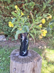 Sally Boardman: Pottery tall vase with swallows