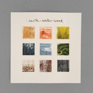 Carol Harvey: 'Earth Water Wood', monoprints using natural printing inks,15cm x 15cm, cards £3