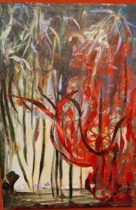 Sheila Cameron: Swamp: acrylic with minimal collage