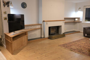 Rob Furlong: TV cabinet & Shelves - created for clients home - in solid oak with oiled finish
