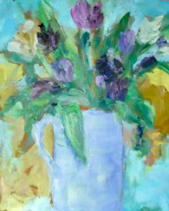 Sue Cashman: Early tulips. Oils