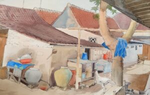 Judy Hammond: Painting done in the town of Yogyakarta, Java
