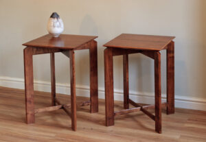 Rob Furlong: Finn Side tables - Pair walnut finished cherry