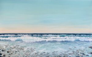 Emma Sian Pritchard: 'Crystal Waters' £950 42" x 26" x .7" (108.88cm x 66.04cm) On canvas, unframed.