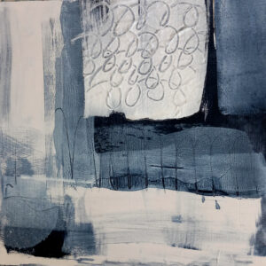 Linda Whaley: Acrylic and Collage on Wooden Cradled Board 20 x 20cm