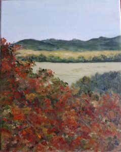 Judith Waywell: Leaves and  Berries . Oil on box canvas