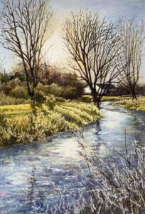 Jill Smith: Afternoon Sun, East Hanney, watercolour
