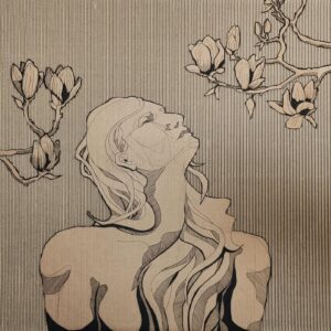 Aneta Pochatko: Inheret - Ink on peeled cardboard