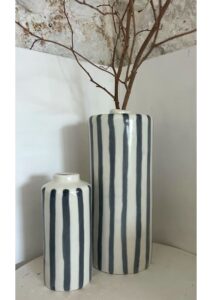 Bridget Hemmings: Large porcelain vase with gold lustre rim