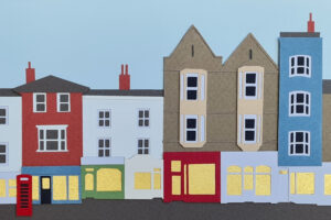 Kate Hipkiss OAS, OCG: Broad Street, Oxford, handcut layered paper
