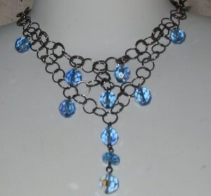 Laura Hounam WOA: Chain maille necklace with vintage beads
