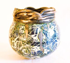 Hannelore Meinhold-Morgan OCG: Coppered Coiled Top Vase HMM