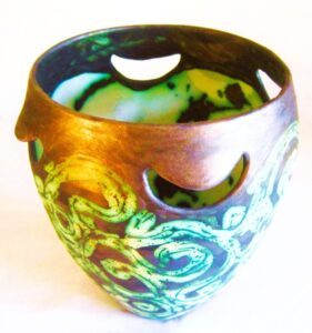 Hannelore Meinhold-Morgan OCG: Coppered Handled Vase HMM