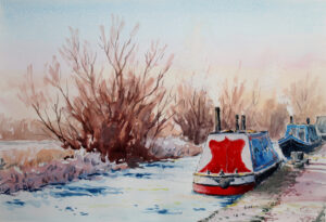 Daniel Blackmore: Cosy in the winter on the frozen canal, £100