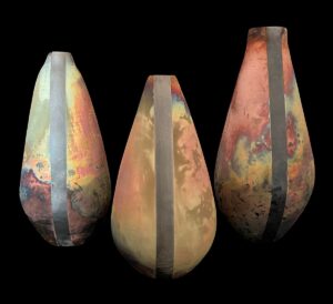 Veronica Dudley OAS: Copper matte trio of vases