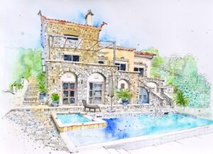 Paul Tomlinson OAS: House Portrait, Kalamata, Greece