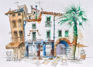 Paul Tomlinson OAS: La Place du Marche, Nimes, France