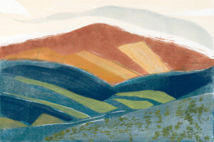 Catriona Brodribb OPC: 'Dartmoor,' woodcut & pochoir