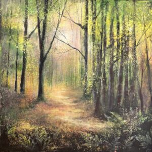 Cathryn Jeff: Deep Forest Light, Acrylic on canvas