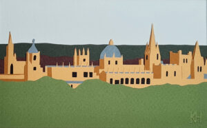 Kate Hipkiss OAS, OCG: Dreaming Spires, handcut layered paper