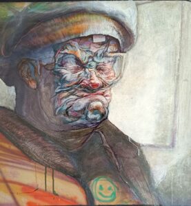 Ed Hathaway: "(Serious/Grumpy) artist" acrylic 60x60cm