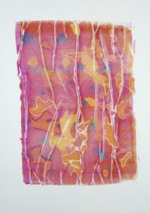 Marigold Short: 'Fairie-Seahorse.' Mono print on paper. Framed size 88 x 65 cm