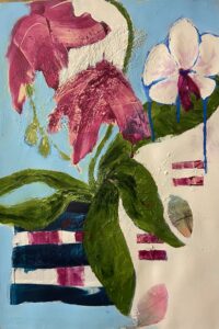 Sheri Stuffle Hill: 'Flowing Rhythm' acrylic on heavy paper, 38cm (W) x 54cm (H)
