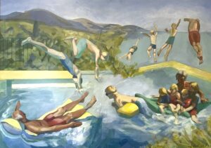 Deborah Williams OAS: "French Idyll" (acrylic and collage)