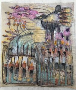 Susan O’Grady: Bird in the flower garden (one)