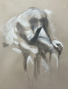 Deborah Williams OAS: The Morning After (graphite and chalk on paper)