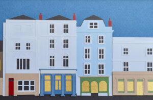 Kate Hipkiss OAS, OCG: High Street, Oxford, handcut layered paper