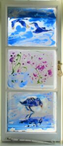 Sue Eves SOA: I AM a Swan Full painting on window