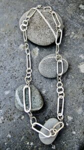 Tony Thomson: Tony Thomson Necklace: multi-shapes handmade chain