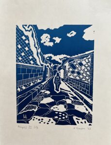 Hennie Thomson: Pompeii street in blue ombre