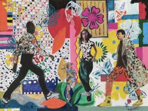Carlos Caban: Happy Street - Collage & Acrylic on Paper