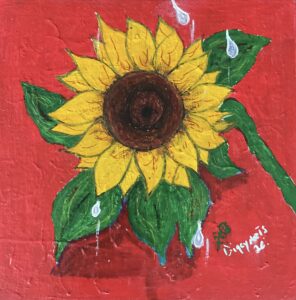 Carlos Caban: Nurture-Acrylic on Box Canvas 12inch sq / 30cm sq