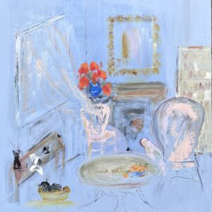 Penny Astrop: Bella's Room, Oil on Board, 50cmsx50cms, Unframed, £300
