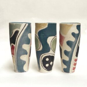 Gilly Whittington: three porcelain vases