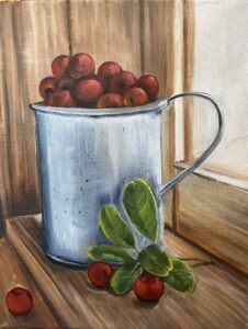 Nicola Bingham: “Tankard cherries’ £145 framed