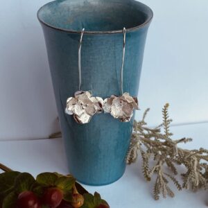 Tsedey Roscoe: Earrings - Formed sterling silver rose