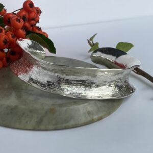 Tsedey Roscoe: Bangle - Textured and formed sterling silver bangle