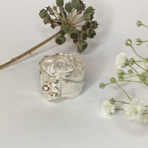 Tsedey Roscoe: Ring - Fused and formed recycled sterling silver