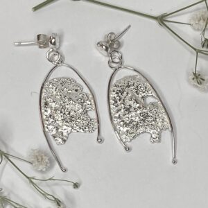 Tsedey Roscoe: Earrings - Molten and formed sterling silver