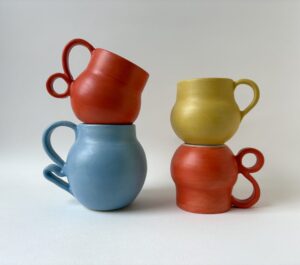 Maia Ottenstein OCG: comfy mugs in selmon, satin sunshine, and baby blue