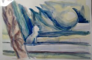 Felicity Cormack SOA: watercolour in a French garden
